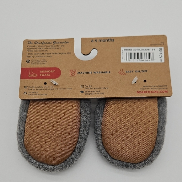 Dearfoams Gray Bear Baby Comfy Slippers Memory Foam - Picture 5 of 8